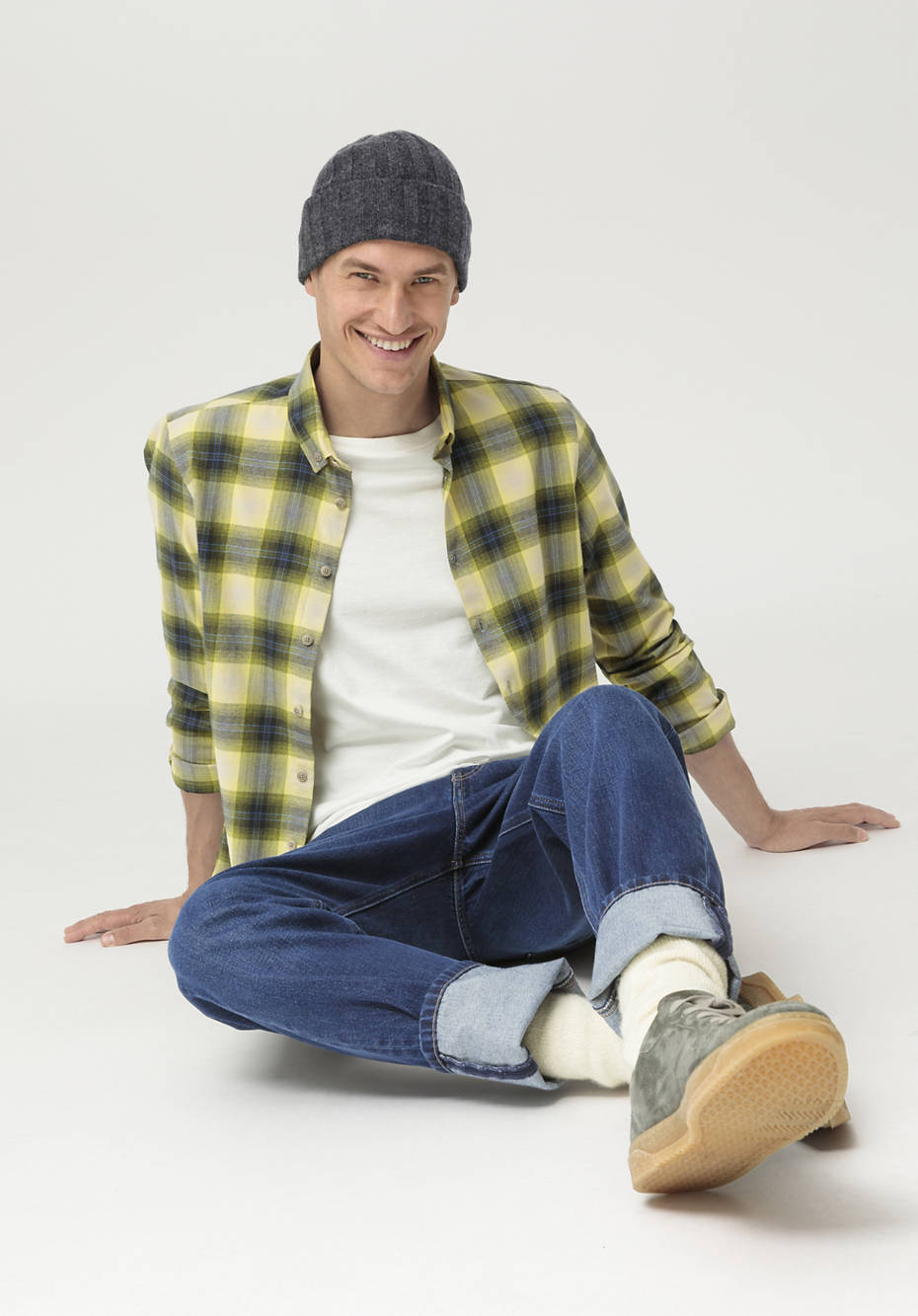 Flanell-Karohemd Regular Fit aus reiner Bio-Baumwolle