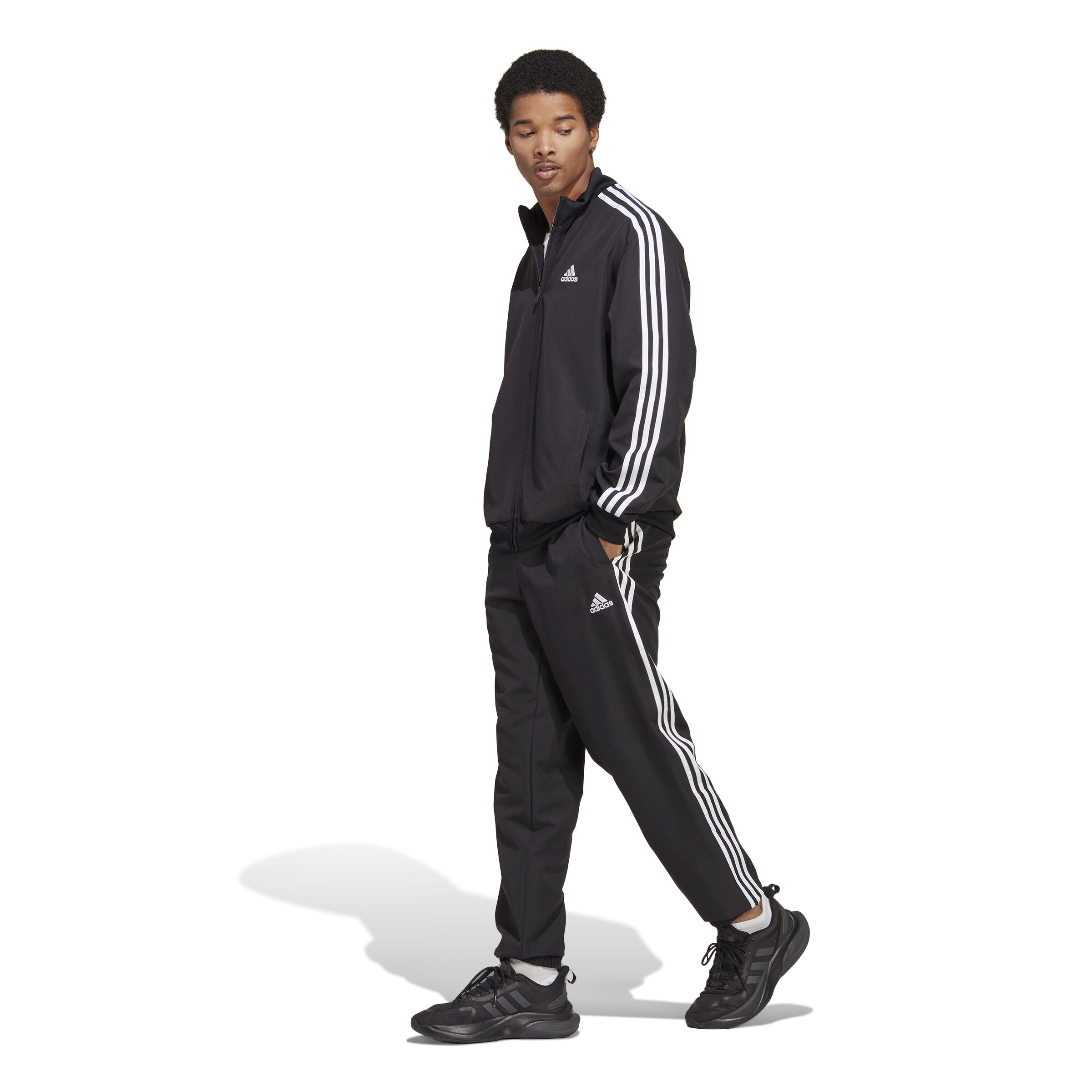 3-Stripes Woven Trainingsanzug Herren - Schwarz, Weiß