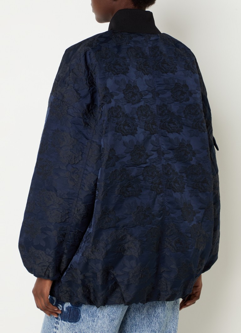 Ganni bomber jacket with jacquard and flap pockets