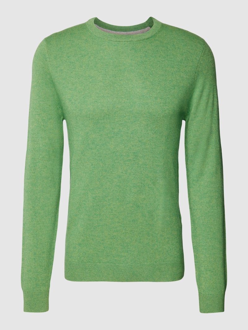 Strickpullover in melierter Optik in lindgrün meliert