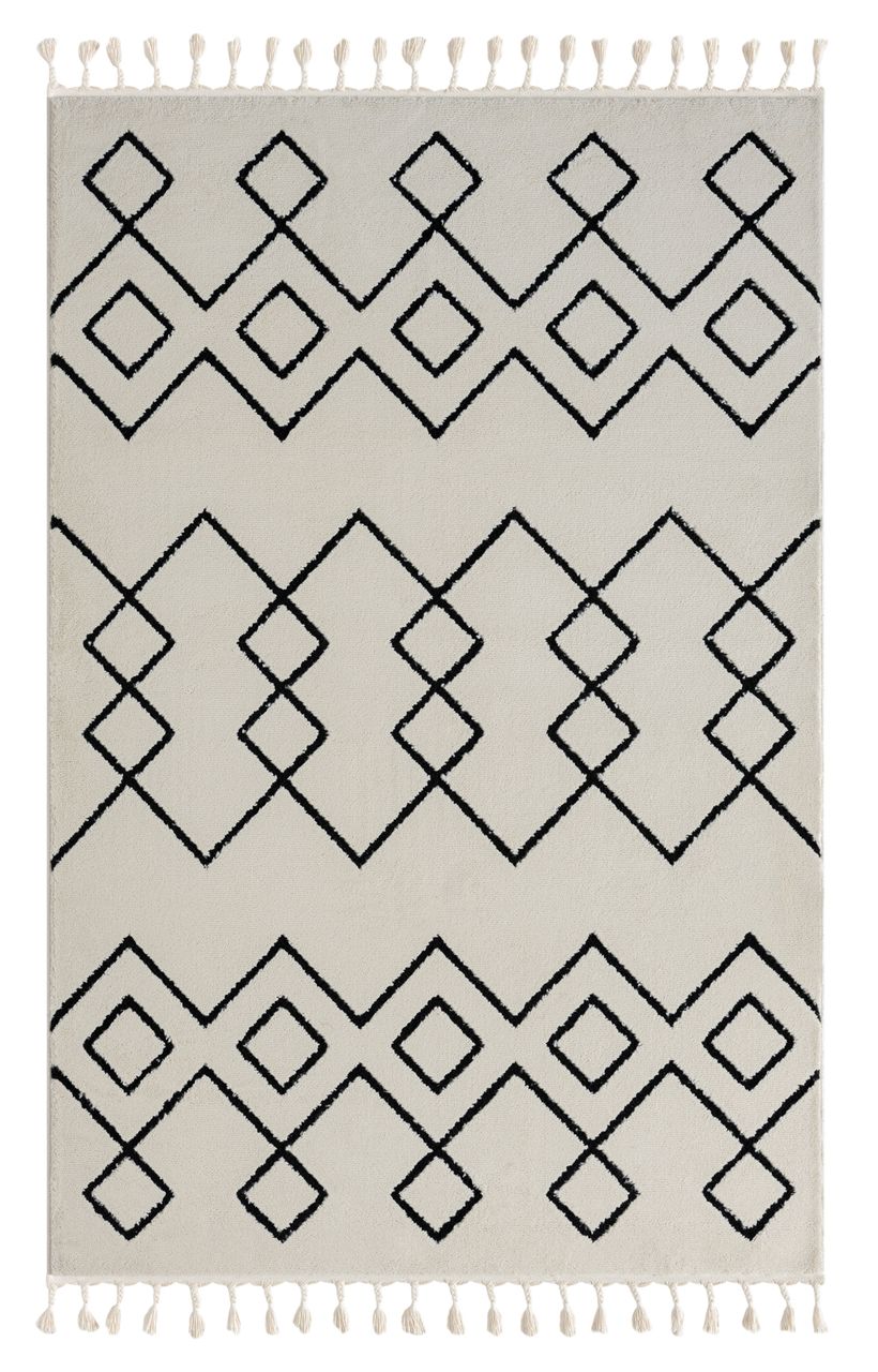 MyFlair Teppich Moroccan Heaven, 160 cm x 230 cm, Farbe weiß, rechteckig, Florhöhe 19mm