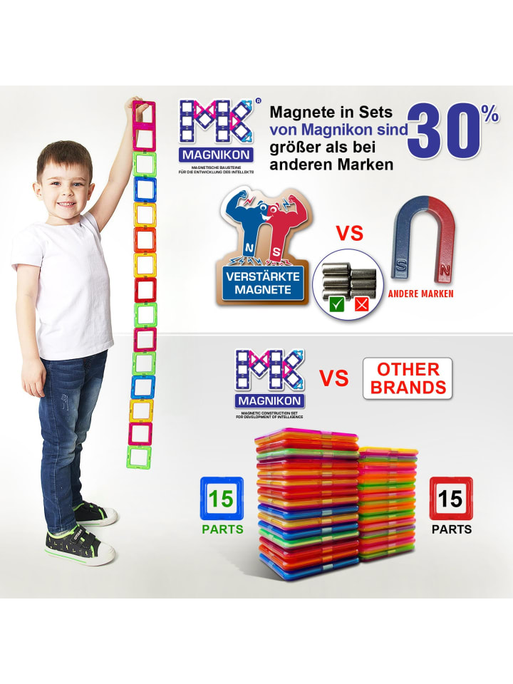 MAGNIKON Magnetische Bausteine MK-22 “DINO” 22 Teile -ab 3 Jahren günstig kaufen onesize
