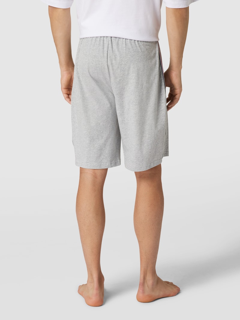 Pyjama-Shorts mit Logo-Stitching in hellgrau
