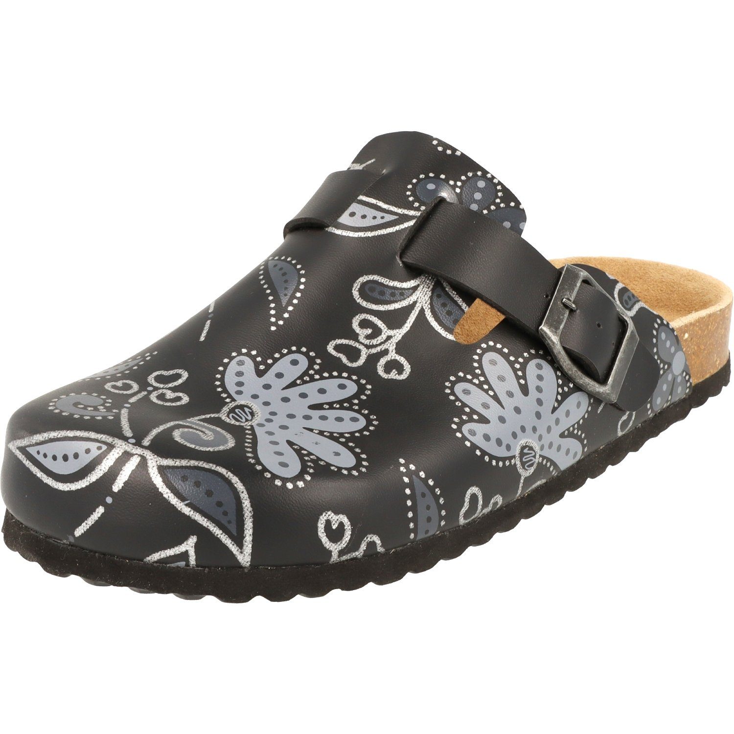 SUPERSOFT Damen Schuhe Komfort Hausschuhe Lederfußbett 276-155 Clog Lederfußbett