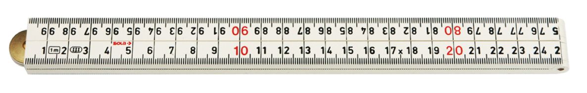 Righello pieghevole in plastica Sola 53035401 HK1/4W12, 1 m, 4 sezioni, bianco