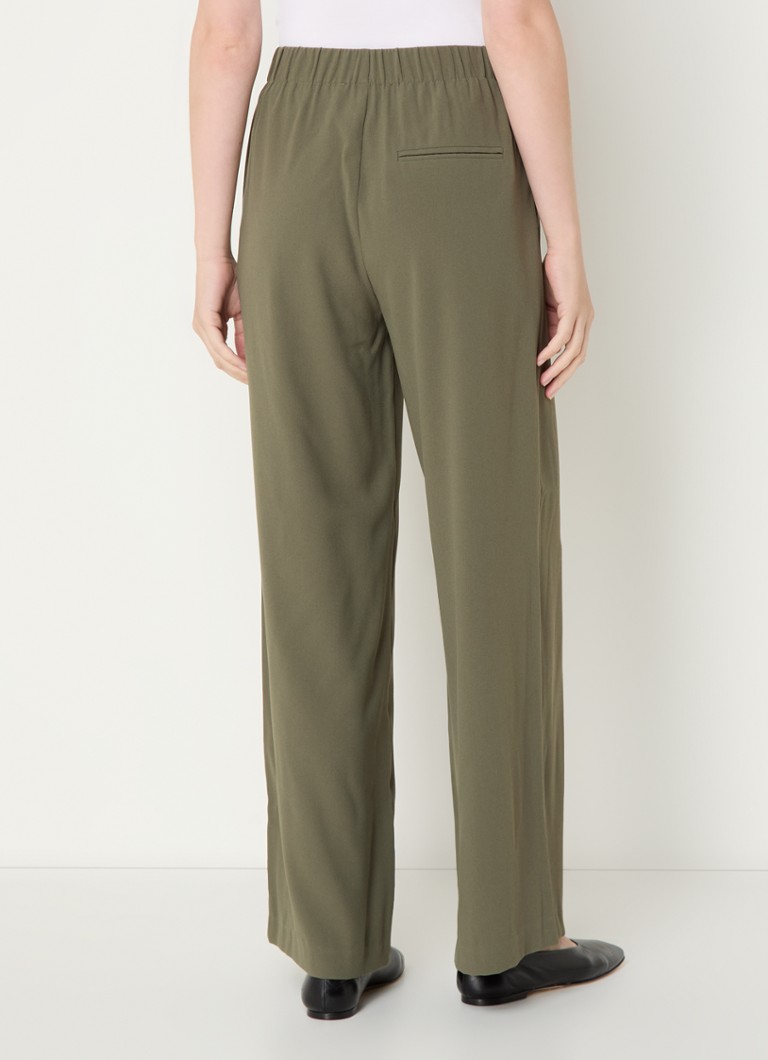 Pantaloni Tinni da donna a vita alta e gamba larga con tasche laterali, modello Selected