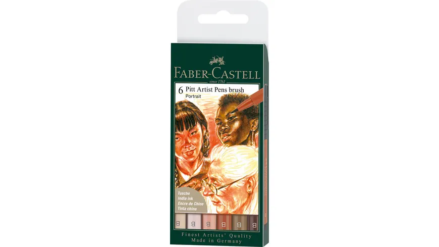 FABER-CASTELL Tuschest. Pitt Artist Pen B Portrait 6er Set