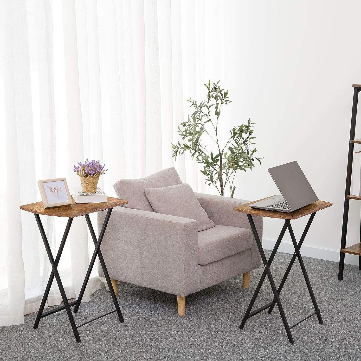 Hoobro Klapptisch Beistelltisch Klappbar, Kleiner Sofatisch, Tablett Tisch