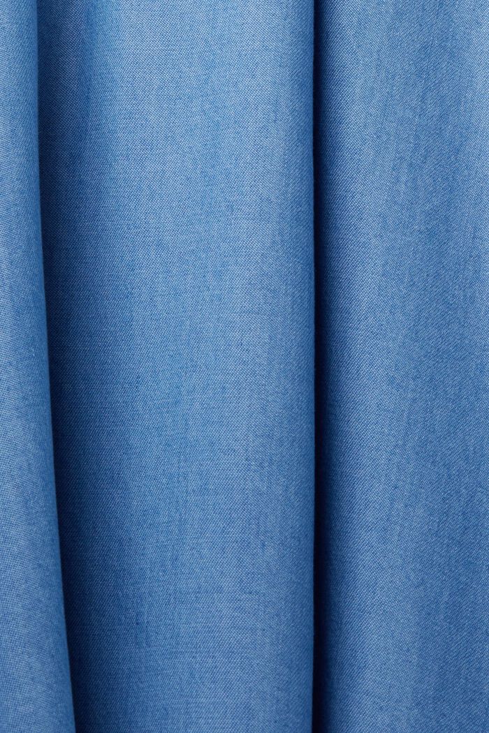 Chambray-Kleid mit Rüschenbesatz am Nackenbindeband, TENCEL™