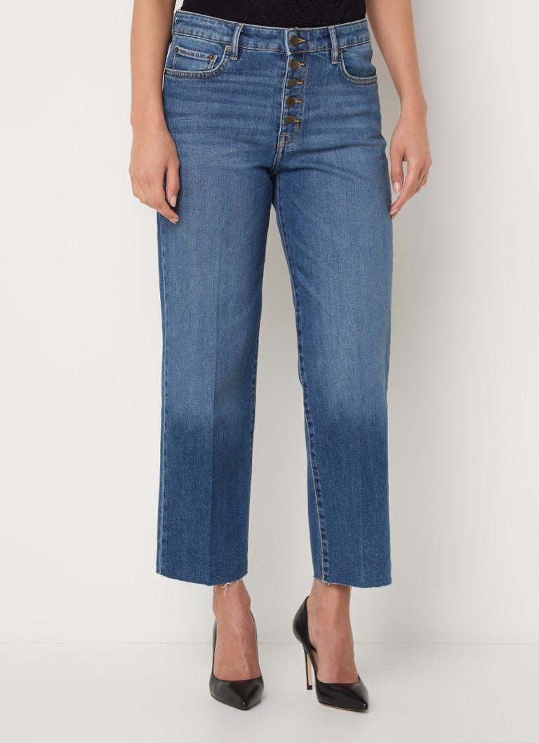 Calça jeans cropped de cintura média Ralph Lauren, perna reta e lavagem média.