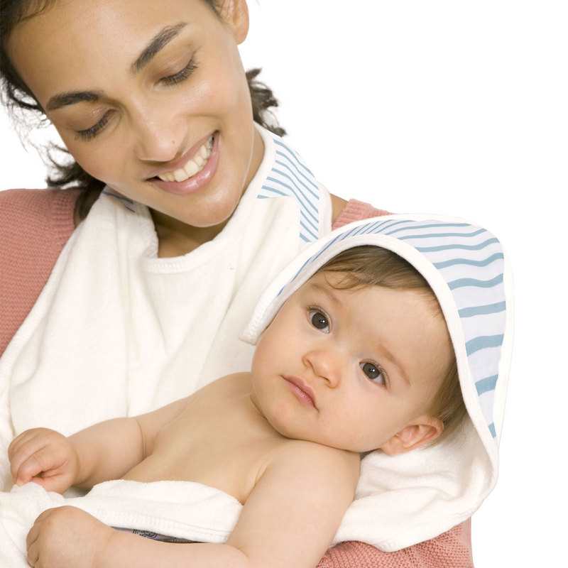Cape de bain rayée bleue Babytolove