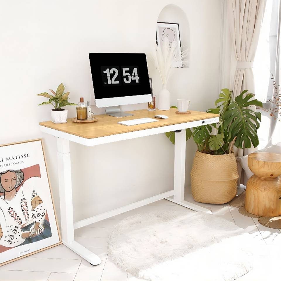 FLEXISPOT Schreibtisch Comhar Höhenverstellbarer Schreibtisch (MDF, 120 x 60cm), mit Touch Funktion & USB, Kindersicherung-System