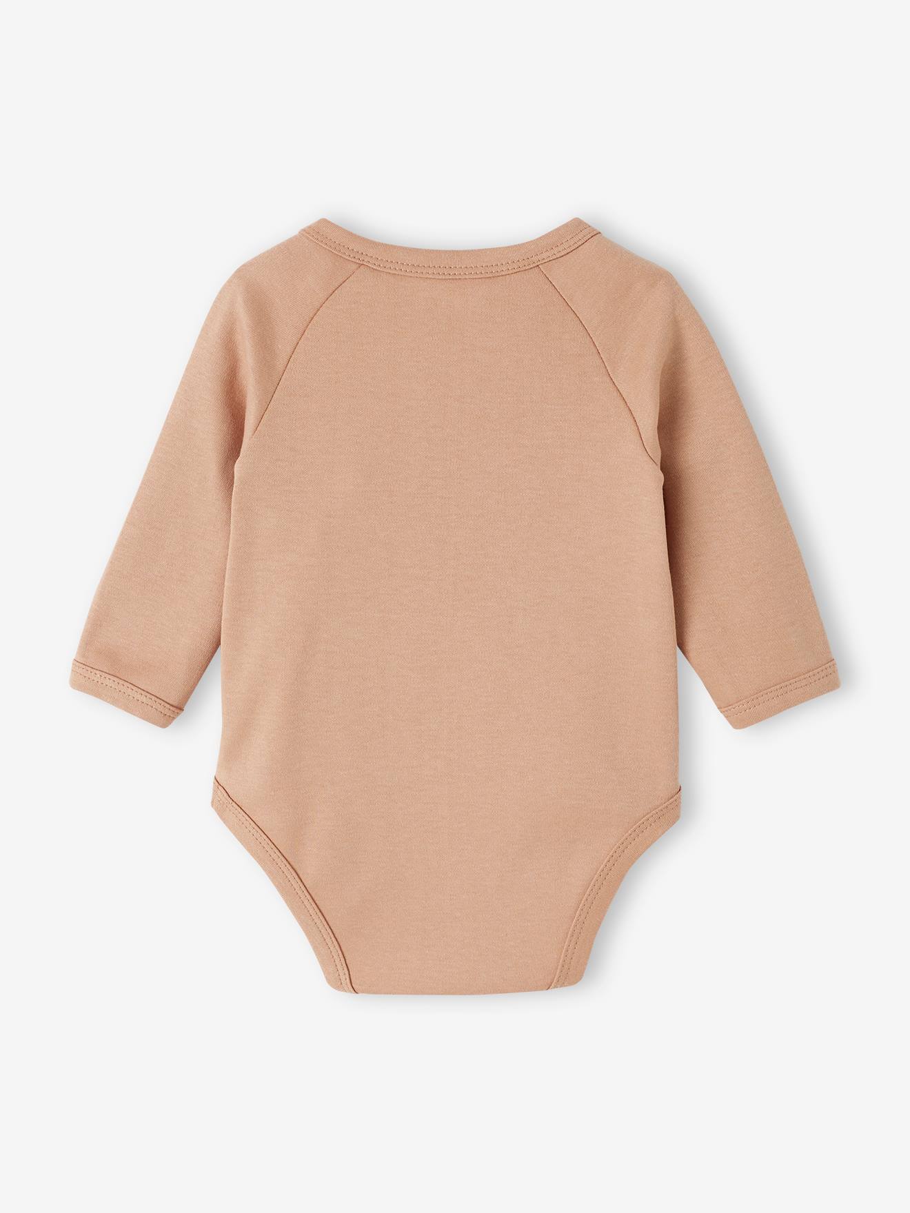Lot de 5 bodies manches longues bébé ouverture naissance rose poudré