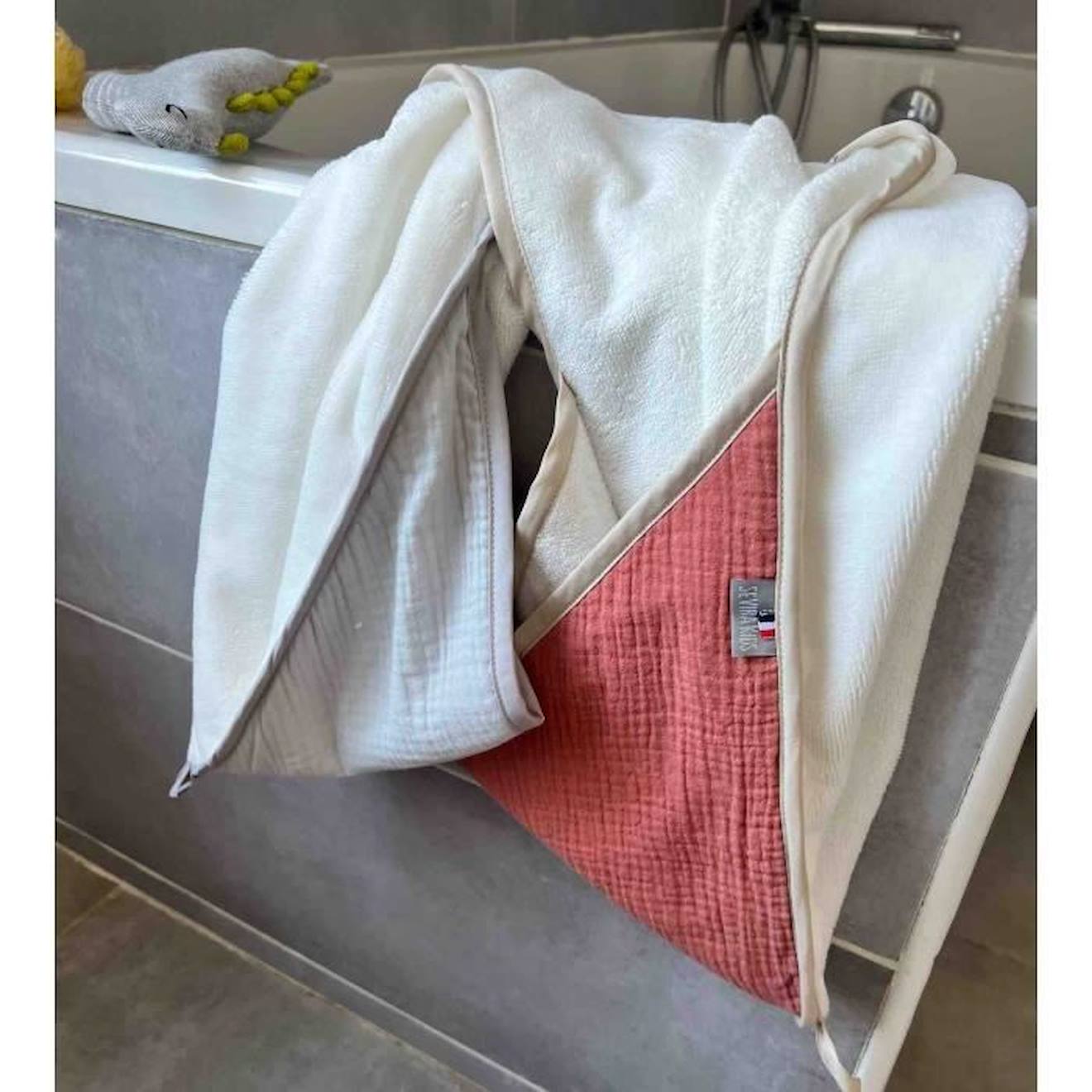 Cape de bain en gaze de coton, Jeanne Terracotta TU orange