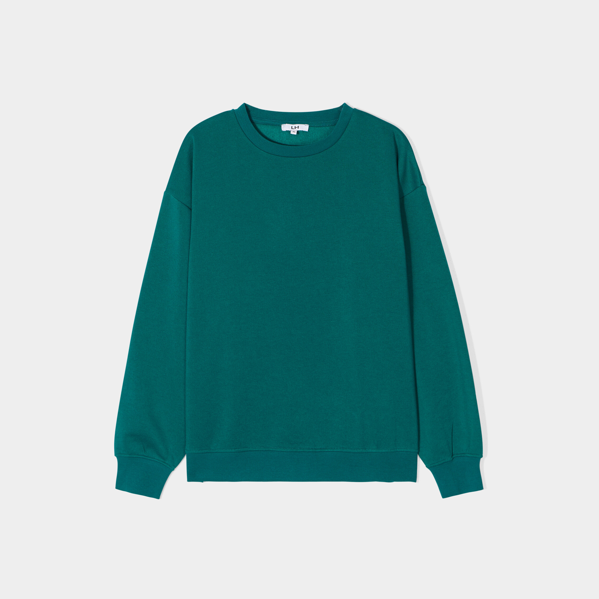 Sweat molleton avec col rond vert émeraude femme | La Halle