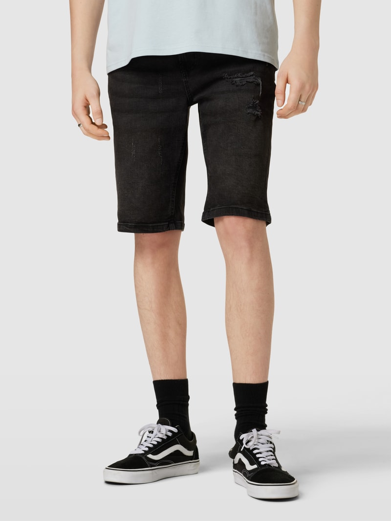 Jeansshorts im 5-Pocket-Design Modell 'PORTO' in schwarz