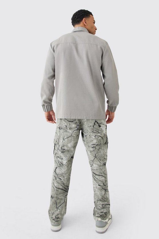Langärmliges Ripstop-Overshirt mit Druckknöpfen