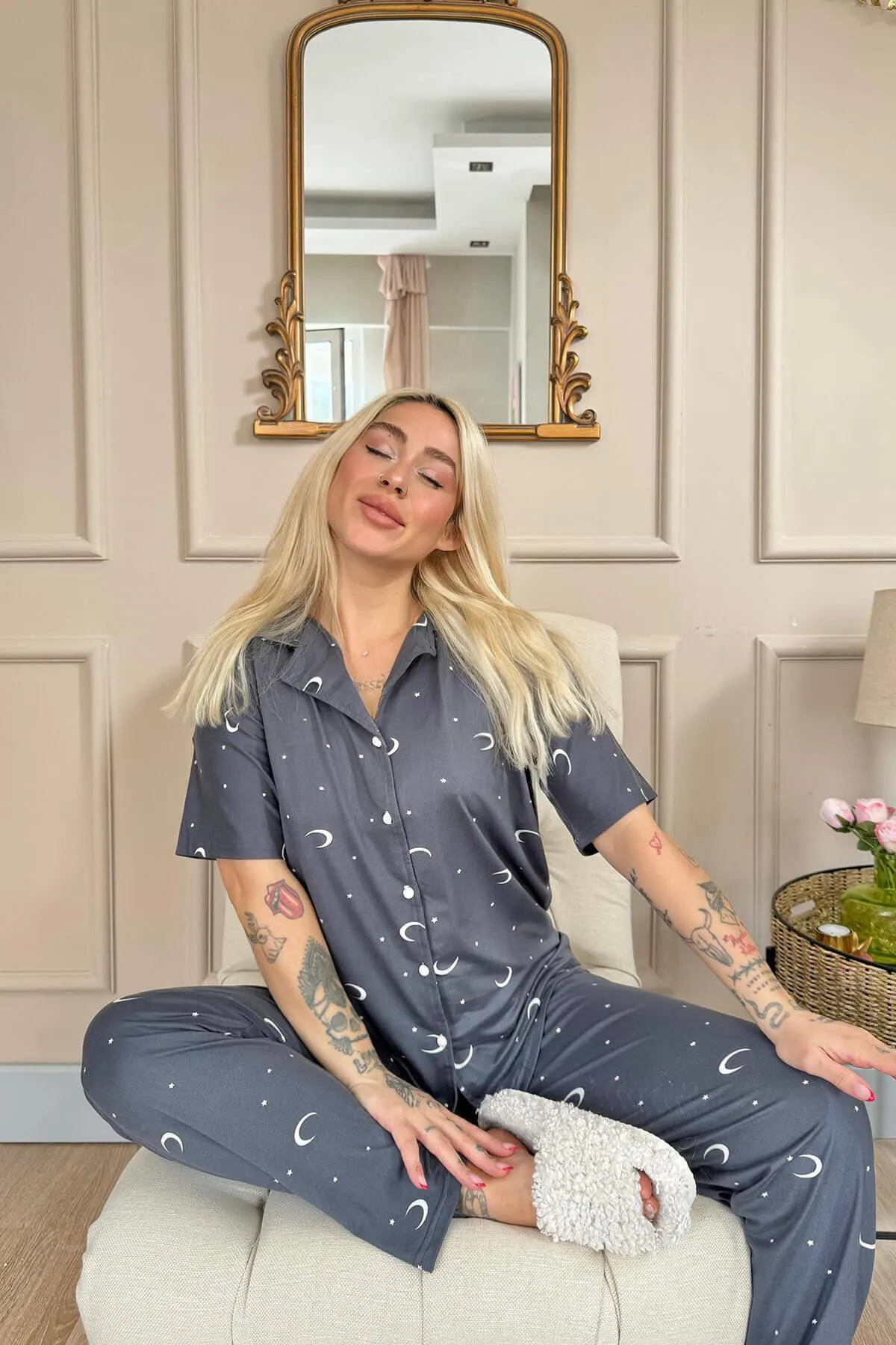 Pijamaevi  Pyjama set - Grau - Muster
