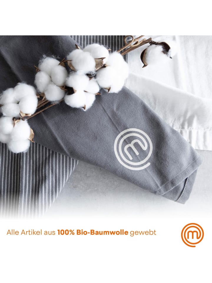 MasterChef 3 tlg. Set 3 teiliges Küchentextilien-Set in Grau günstig kaufen onesize