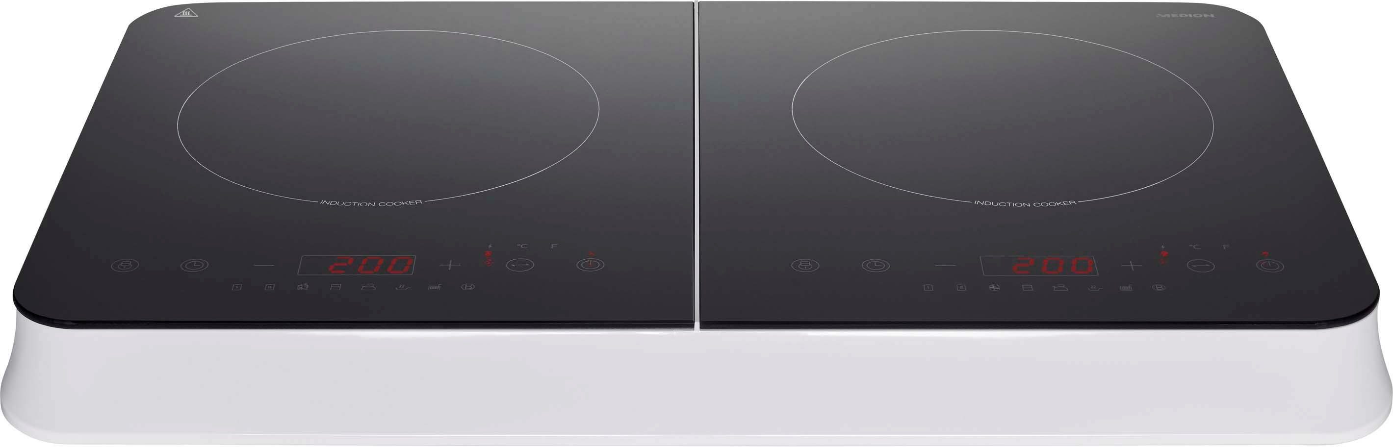 Medion® Doppel-Induktionskochplatte MD 18493, Leistung 3400 Watt,10 Temperaturstufen einstellbar