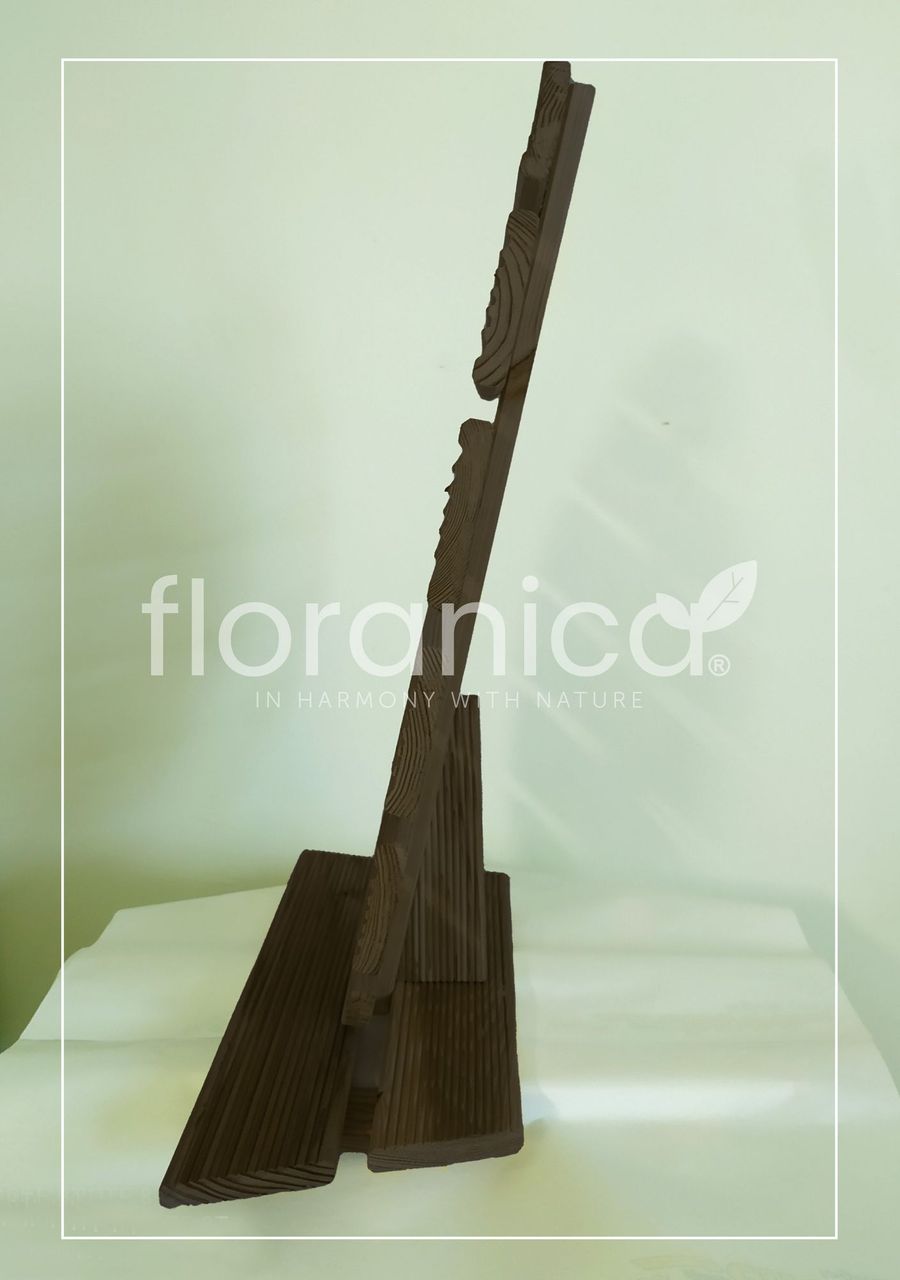Pemicont Floranica Holz Osterei Osterdeko Lärchenholz Höhe 68cm Breite 46cm Braun Osterdekoration modernes Design Kunsthandwerk osterdeko osterhasen tischdeko