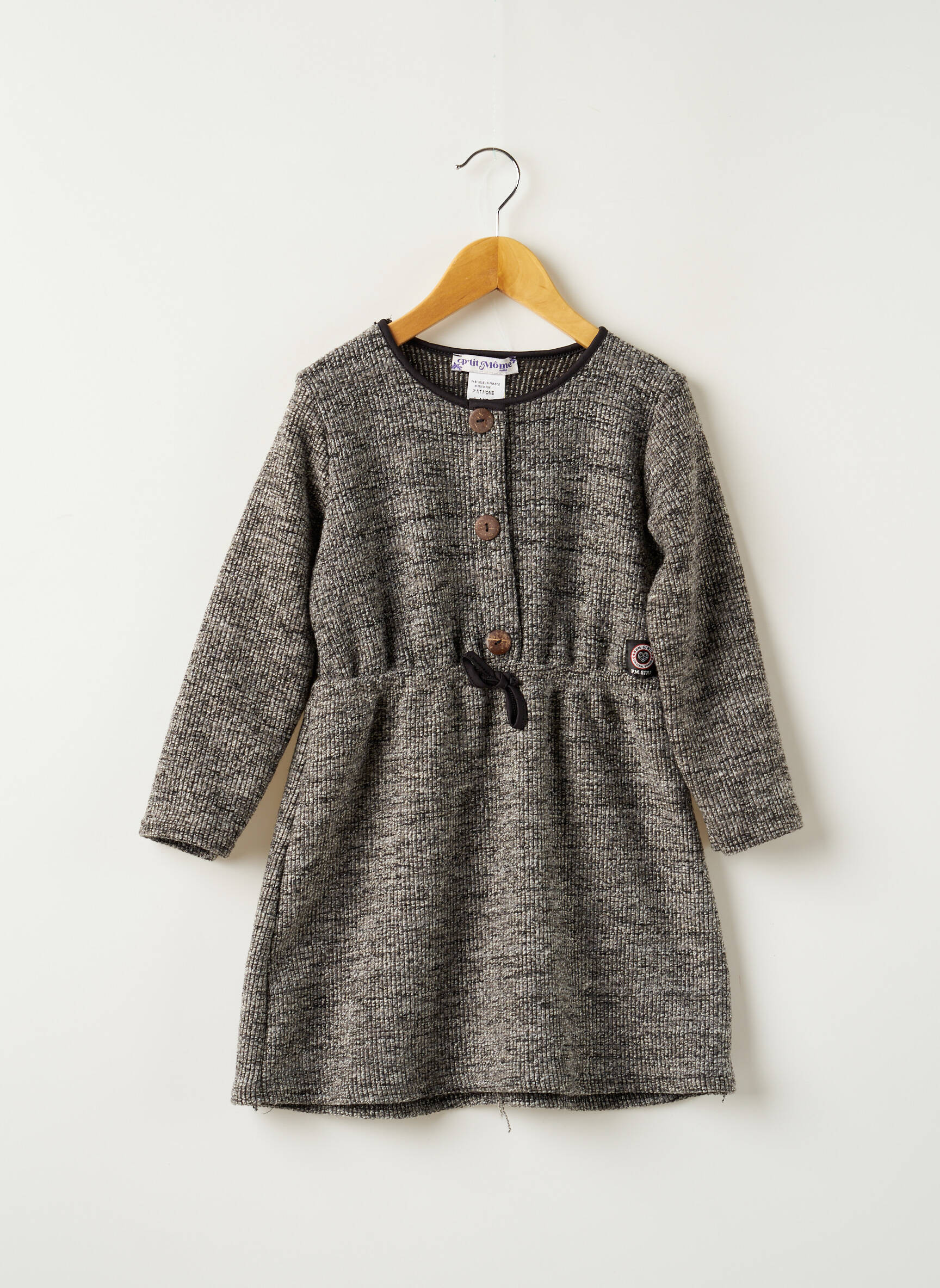 P Tit Mome Robes Mi Longues Fille couleur gris