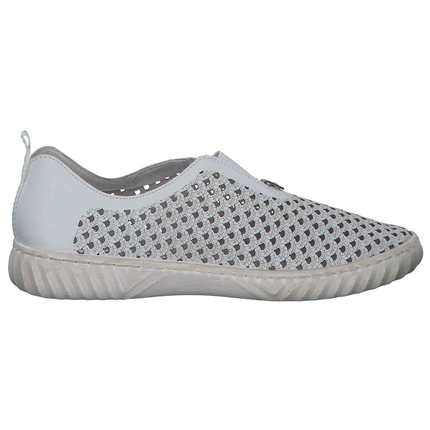 Rieker N0965, Slipper, Damen, weiss/cement