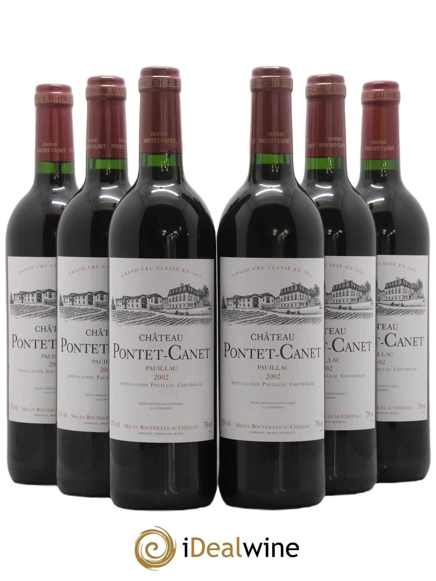 Château Pontet Canet 5ème Grand Cru Classé  2002 - Lot de 6 Bouteilles