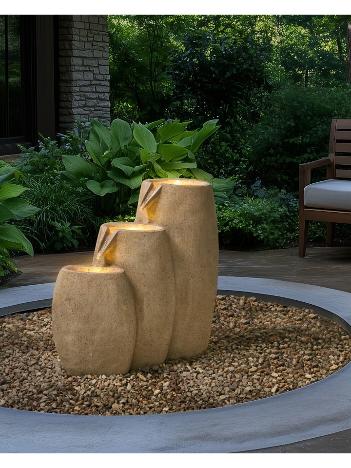Beliani Gartenbrunnen ARKLE in Beige - (W) 63 x (H) 70 x (L) 28 cm günstig kaufen onesize