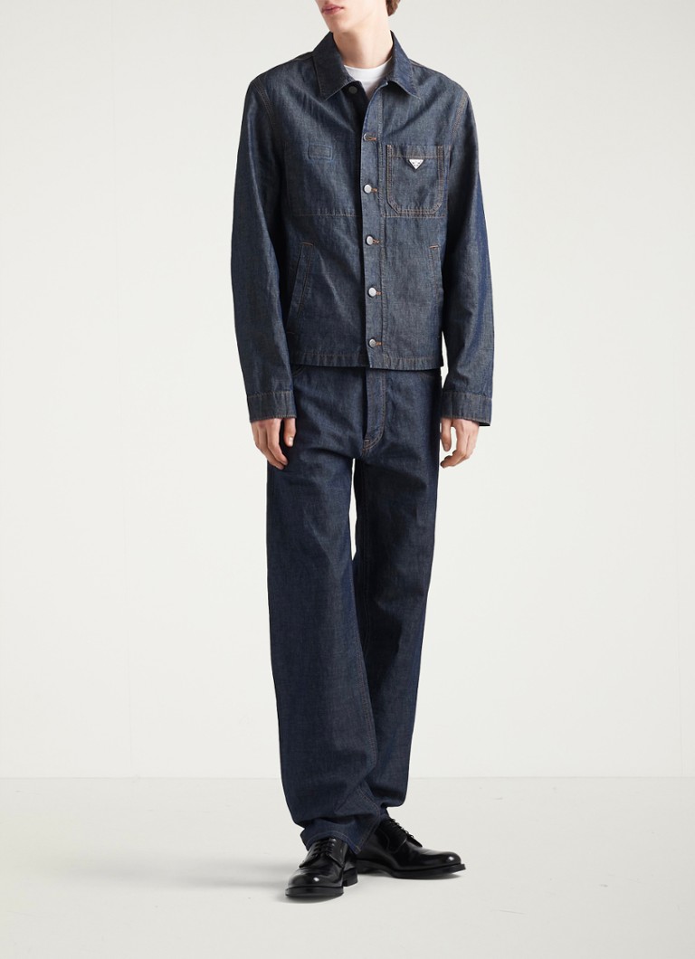 Sobretudo jeans Prada de corte regular com bolsos laterais.