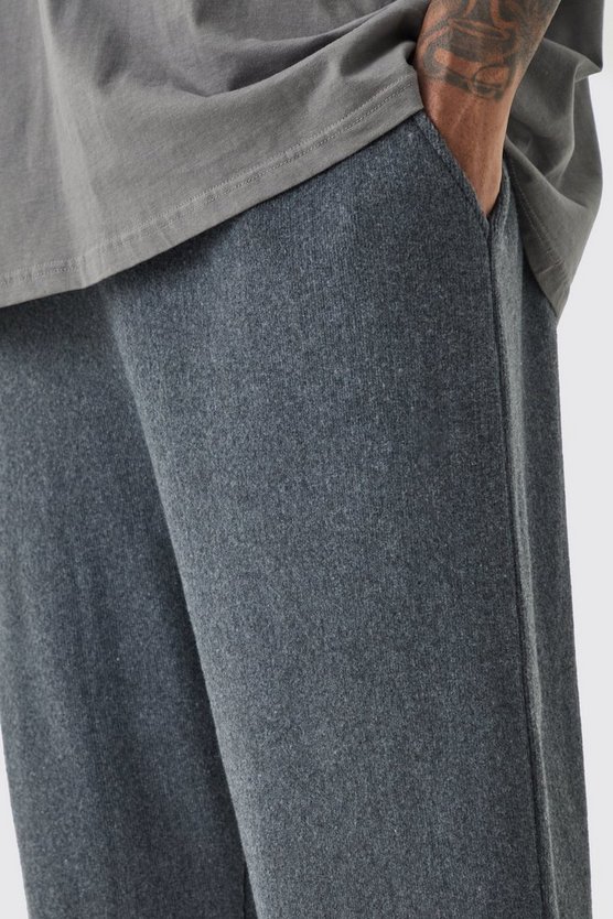 Plus lockere gerippte Ottoman Jogginghose mit geteiltem Saum