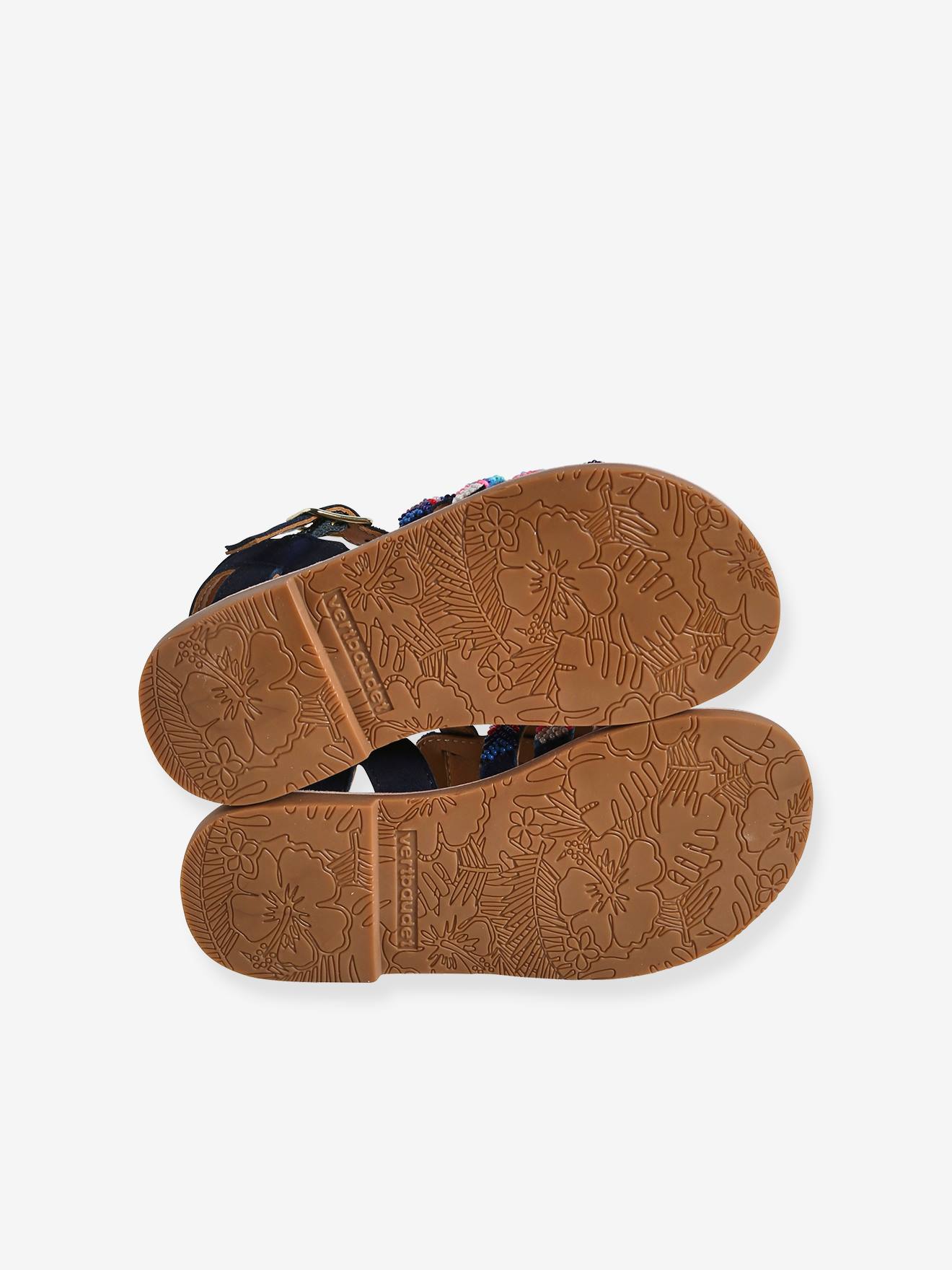 Vertbaudet Mädchen Sandalen mit Perlen - set blau