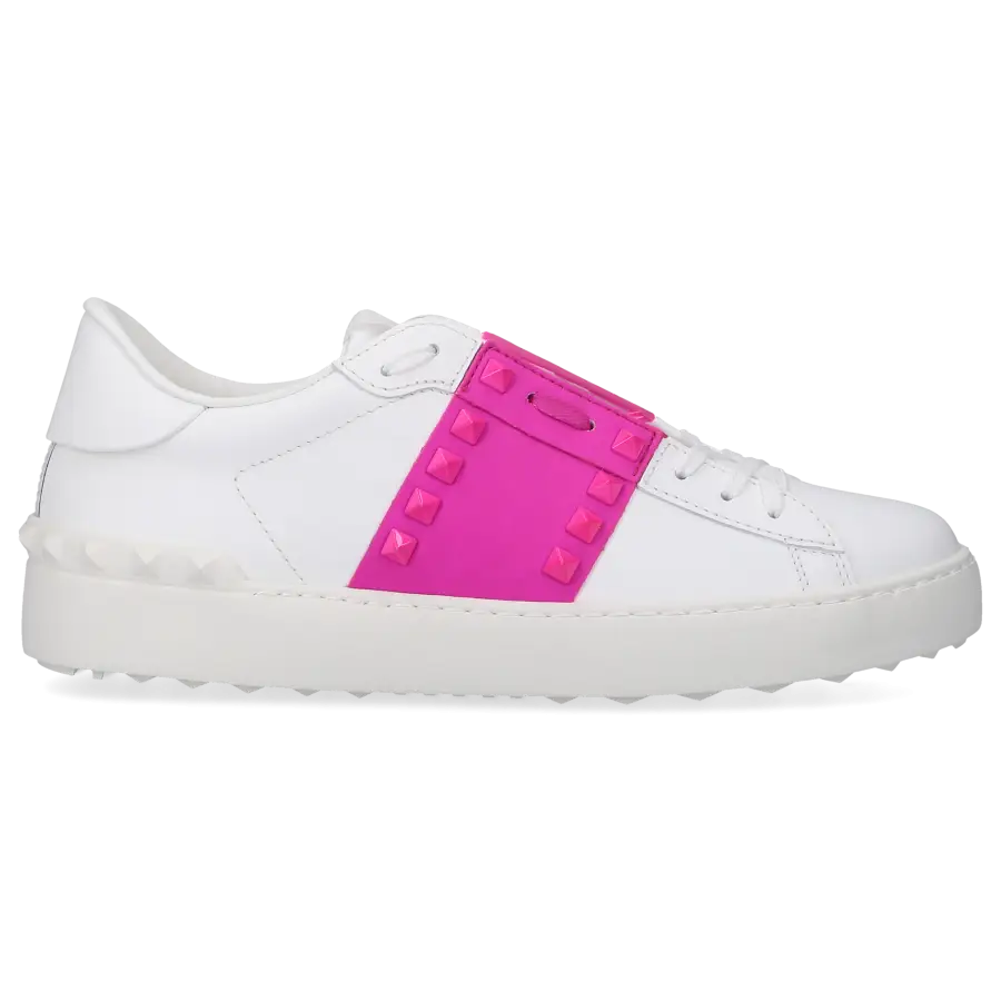 Valentino Garavani - Sneaker low ROCKSTUD UNTITLED Kalbsleder - weiß