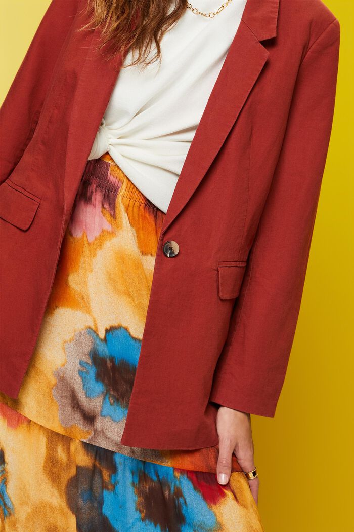 Einreihiger Blazer aus Leinenmix