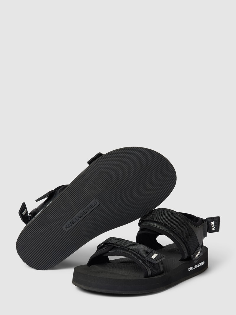 Sandalen aus Leder mit Label-Details Modell 'Trekking' in schwarz