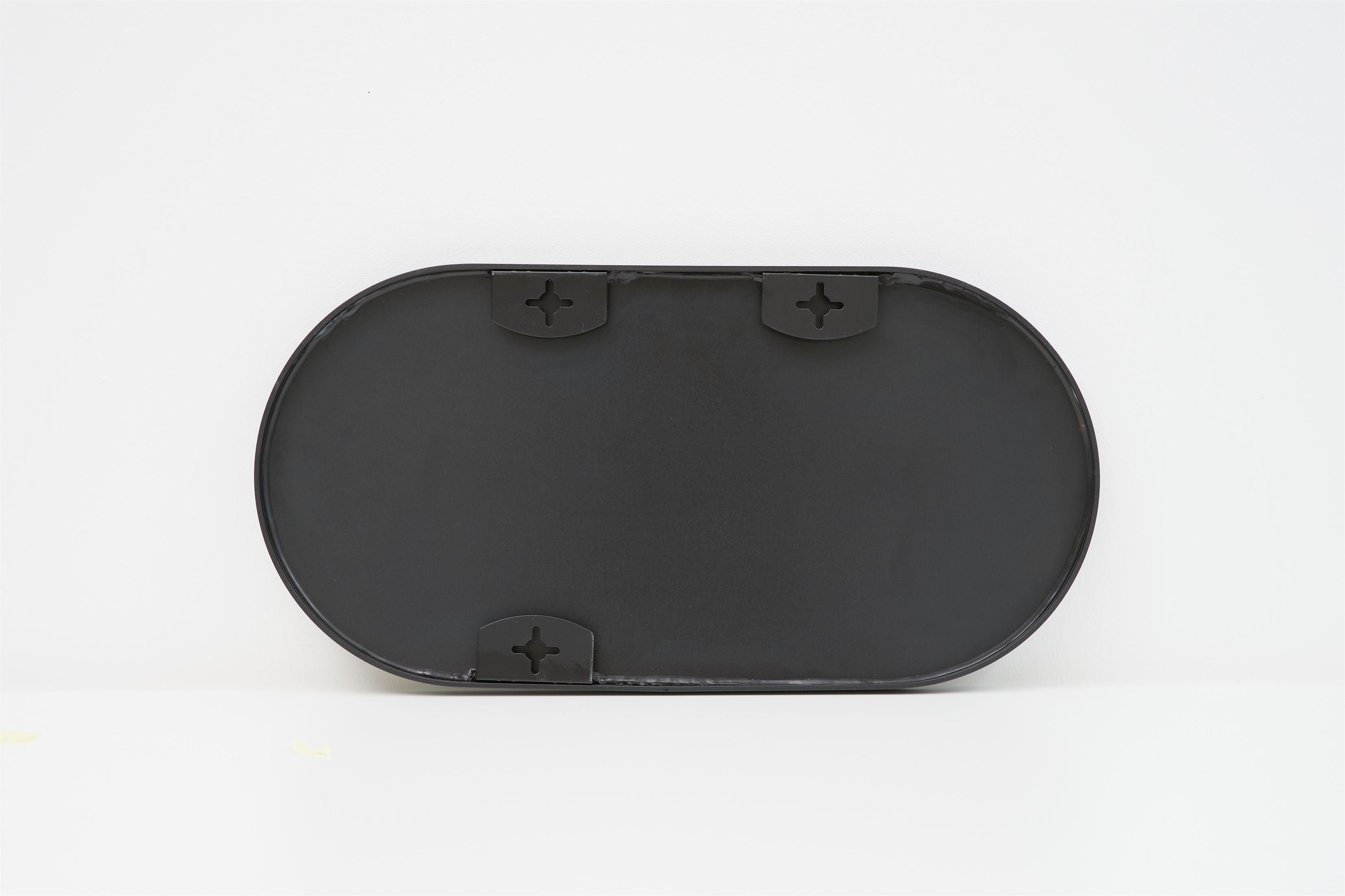 Terra Home Wandspiegel Spiegel Metallrahmen Schminkspiegel Oval (schwarz 60x30x3, inklusive Schrauben und Dübel), Badezimmerspiegel Flurspiegel