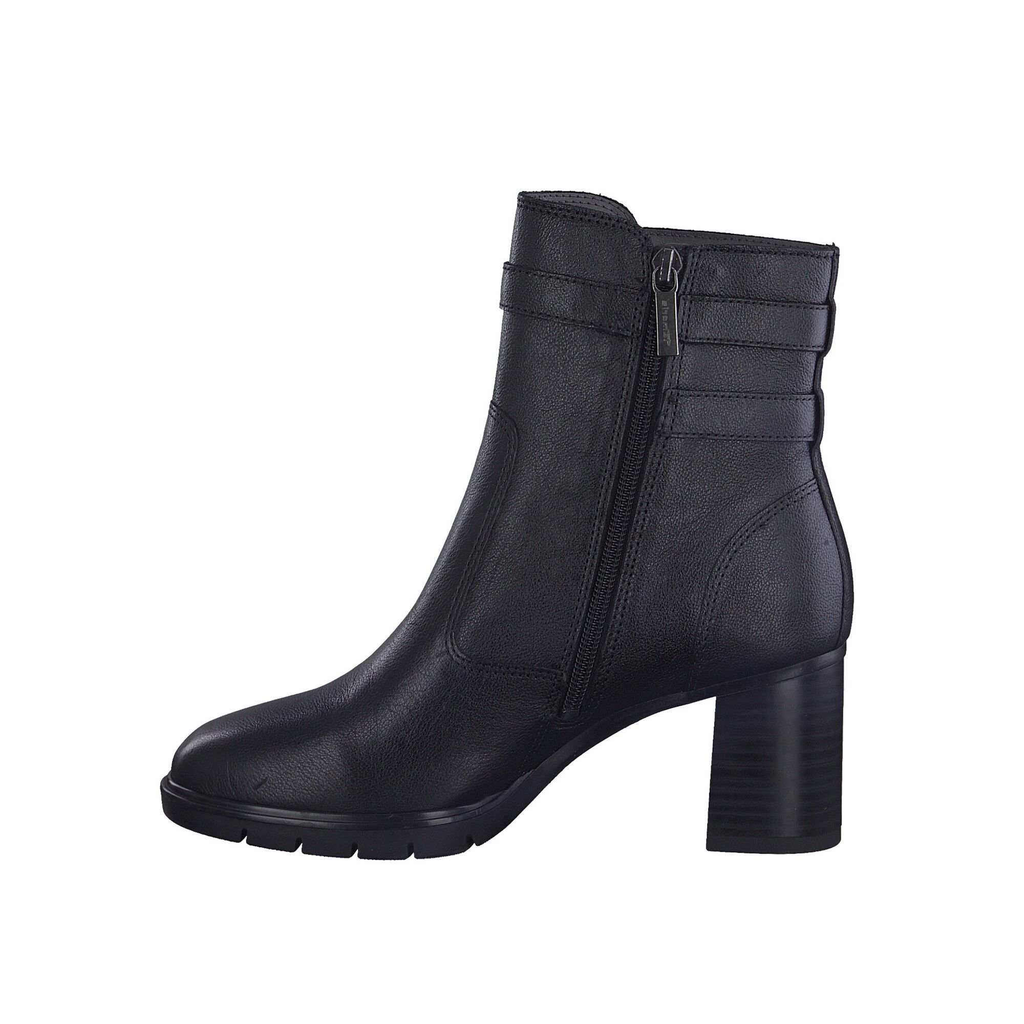 Boots à boucles dessus cuir