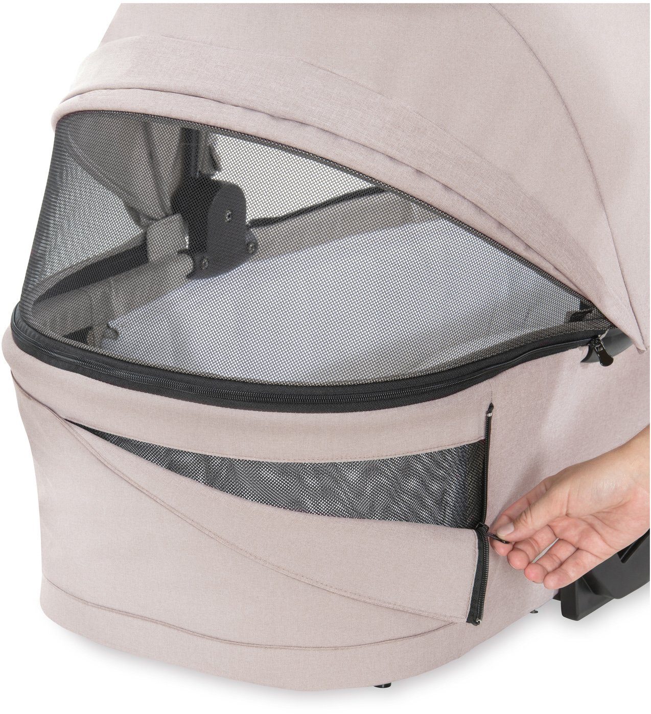 Hauck Kombi-Kinderwagen Vision X, black/beige, (3-tlg), mit Babywanne und Sportwagenaufsatz