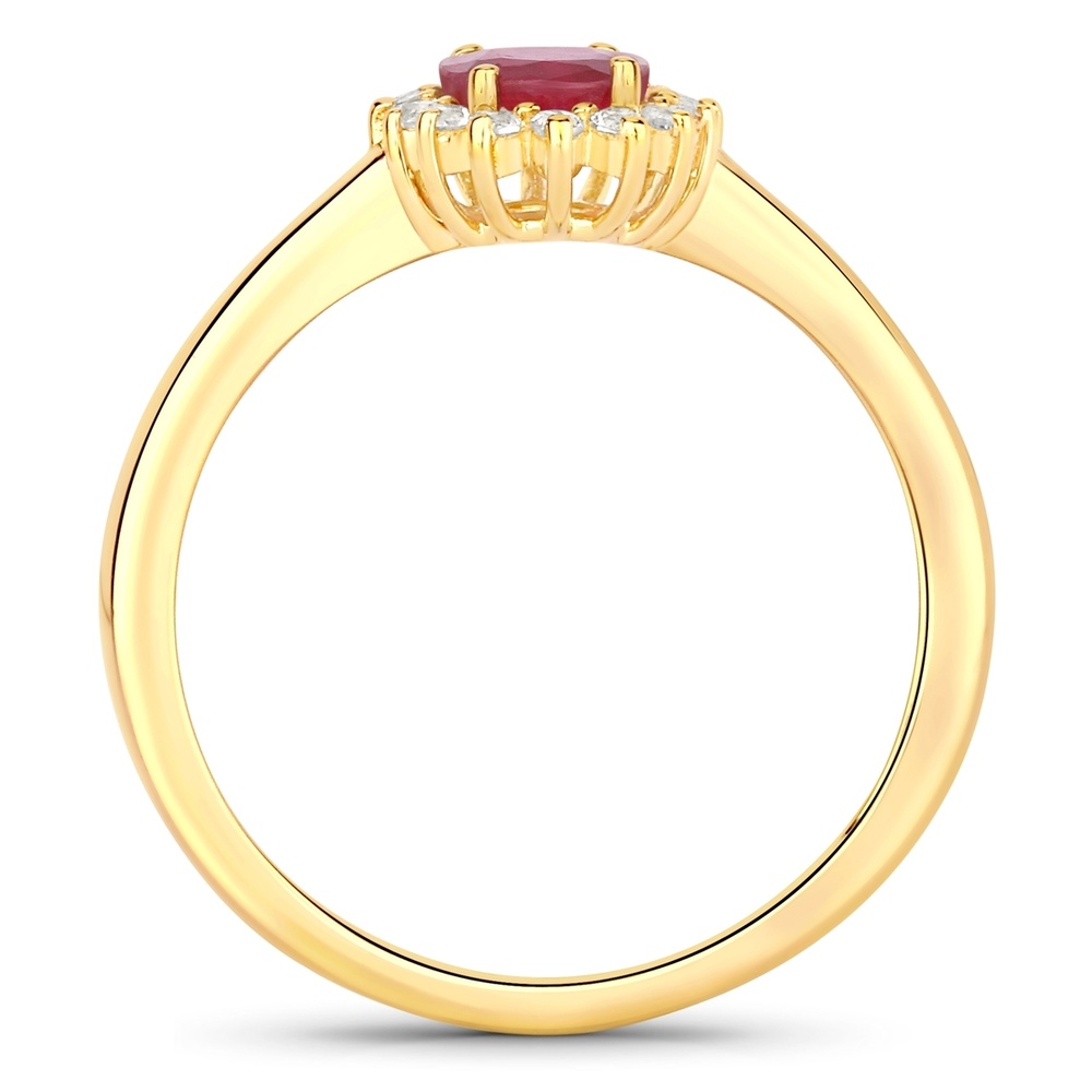 Rafaela Donata Bague Argent sterling Rubis (verre rempli) en Or jaune Bague