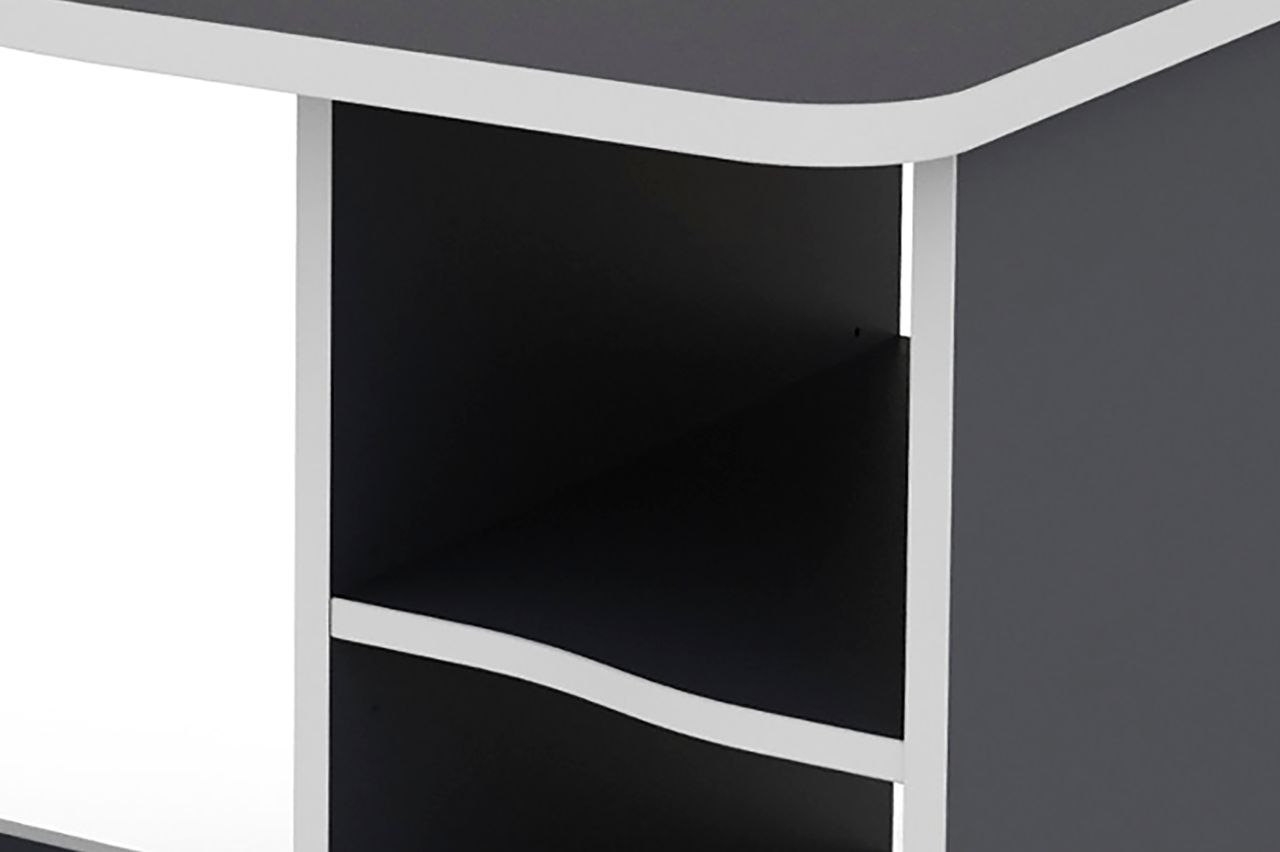 byLiving NEO Schreibtisch, Breite 110 cm, anthrazit, Kanten weiß