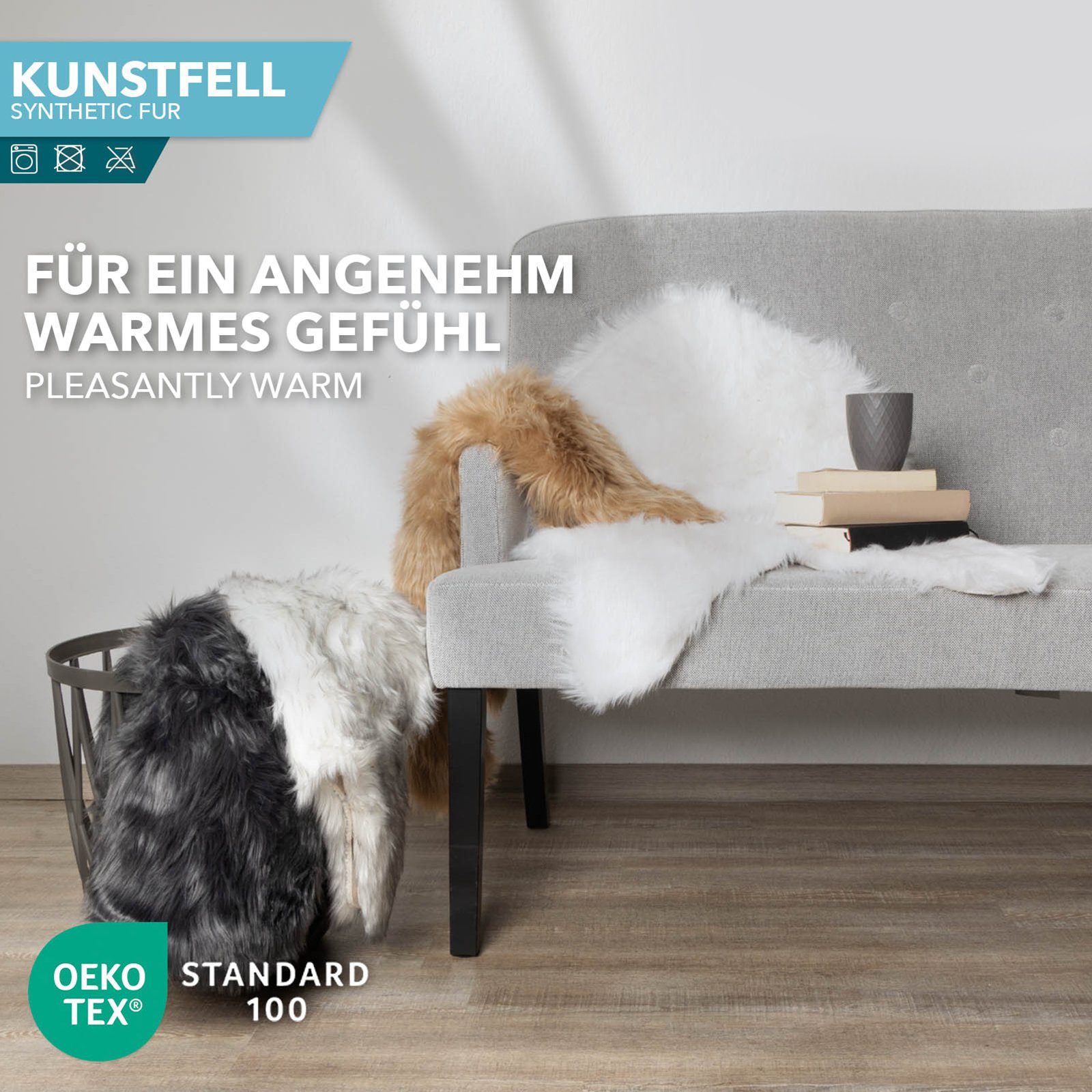 Fellteppich Kunstfell Nelly, Karat, Geruchlos, Kuschelig