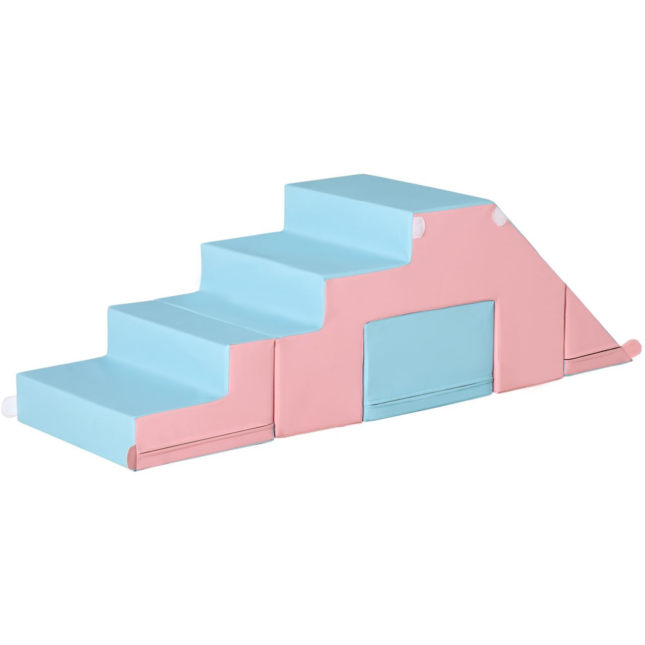 HOMCOM Bausteinset 2er-Set Bausteine rekonfigurierbares Design Rosa Blau