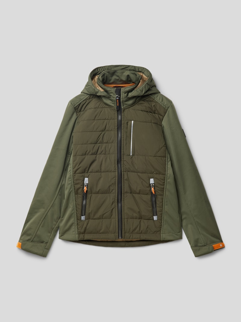 Steppjacke mit Reißverschlusstaschen in khaki
