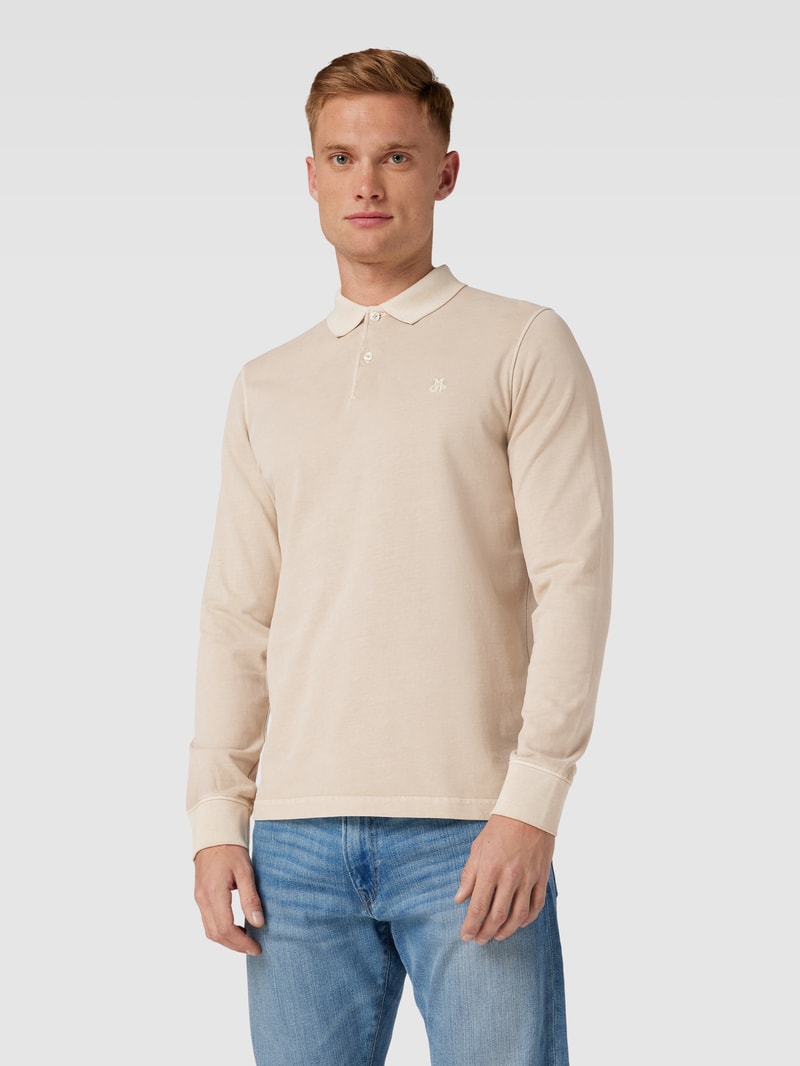 Poloshirt aus Baumwolle mit Label-Detail in sand