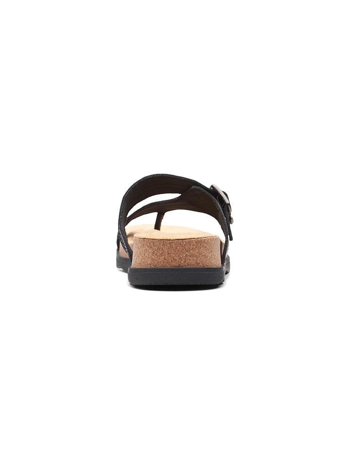 Clarks Leder-Zehentrenner in Schwarz günstig kaufen