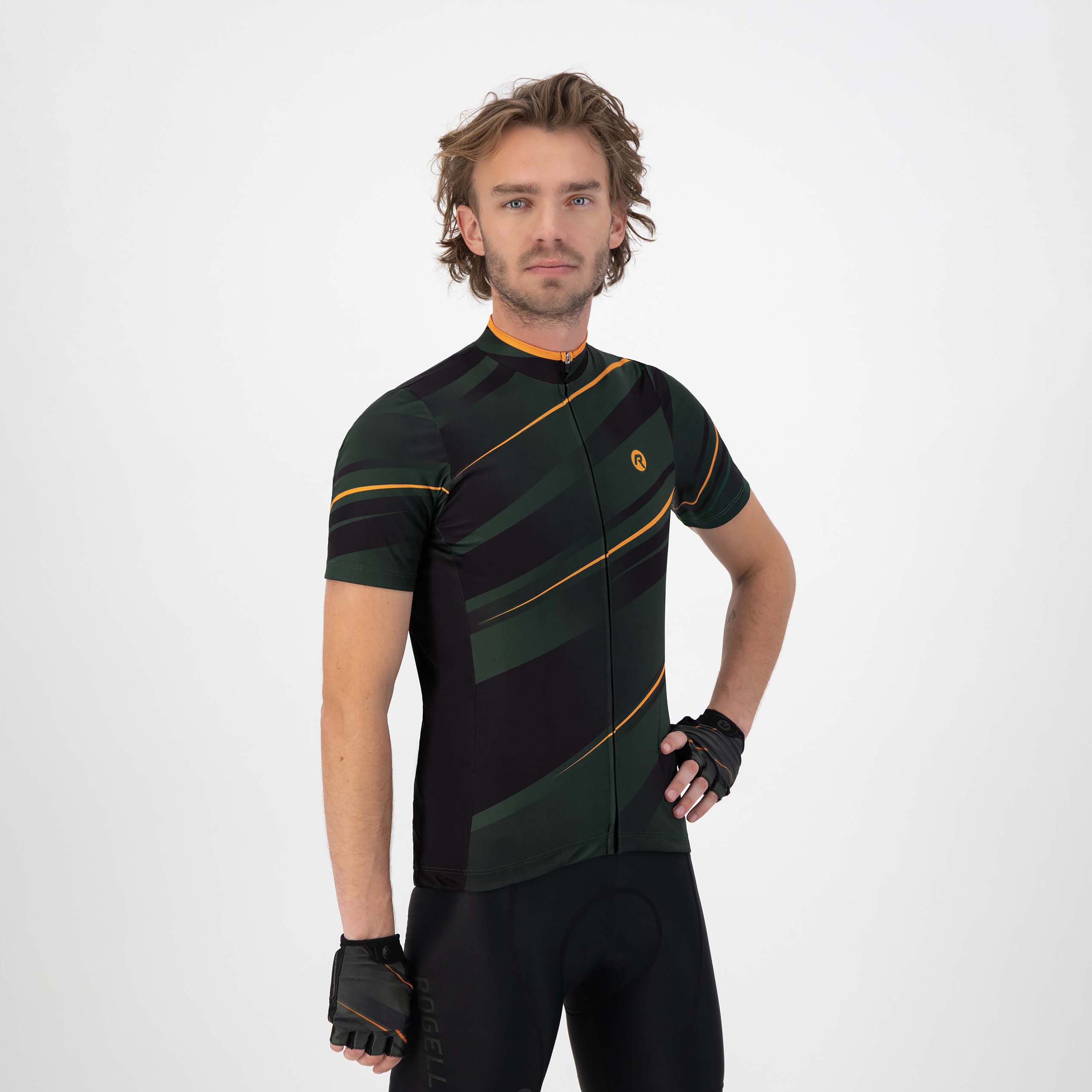Rogelli Buzz Grün/Orange Herren Radtrikot Kurzarm
