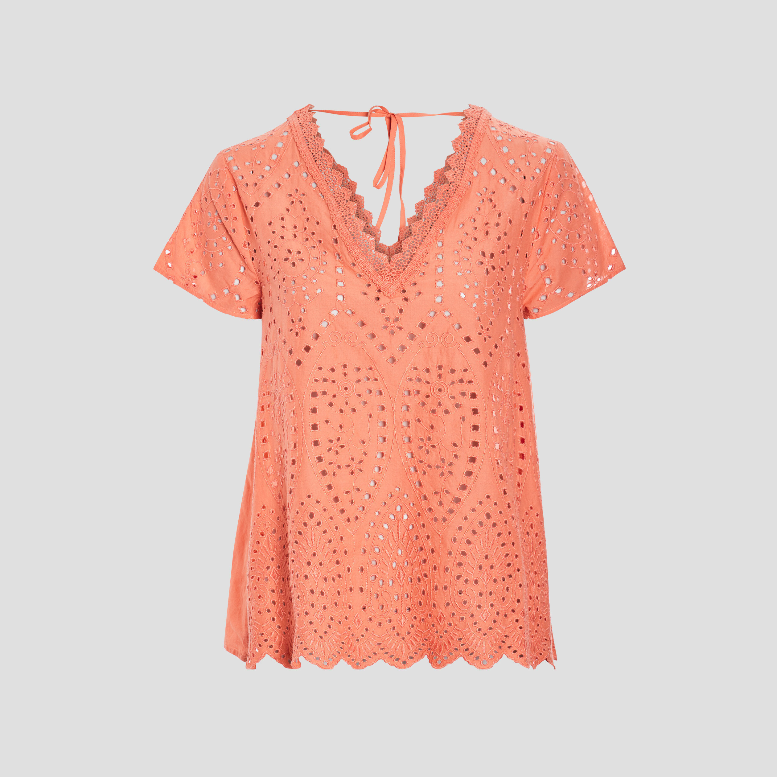 Blouse manches courtes rouge corail femme | La Halle