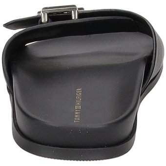 Tommy Hilfiger TH Hardware Leather Flat Sanda in schwarz
