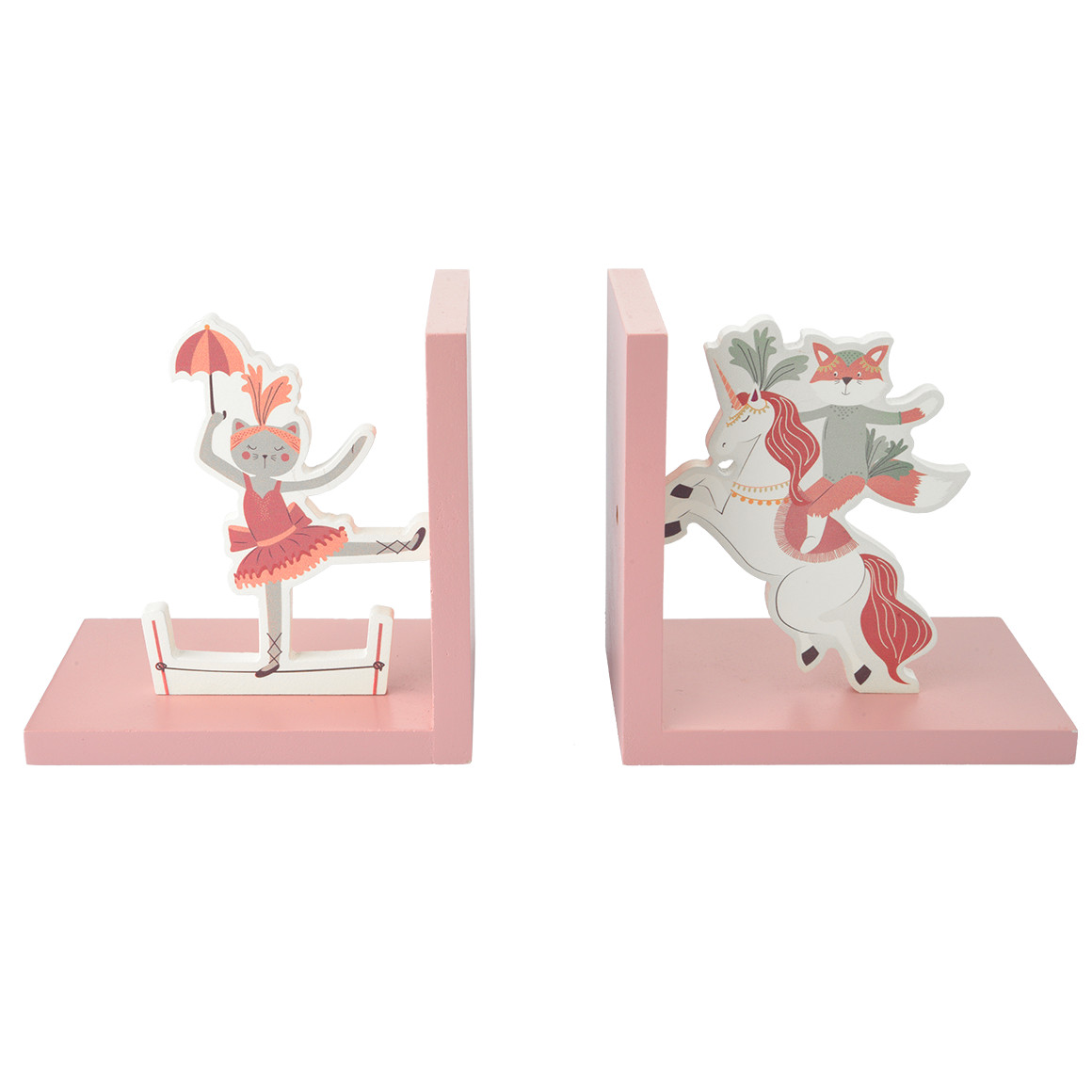 2er Set Buchstützen mit Zirkus-Motiv