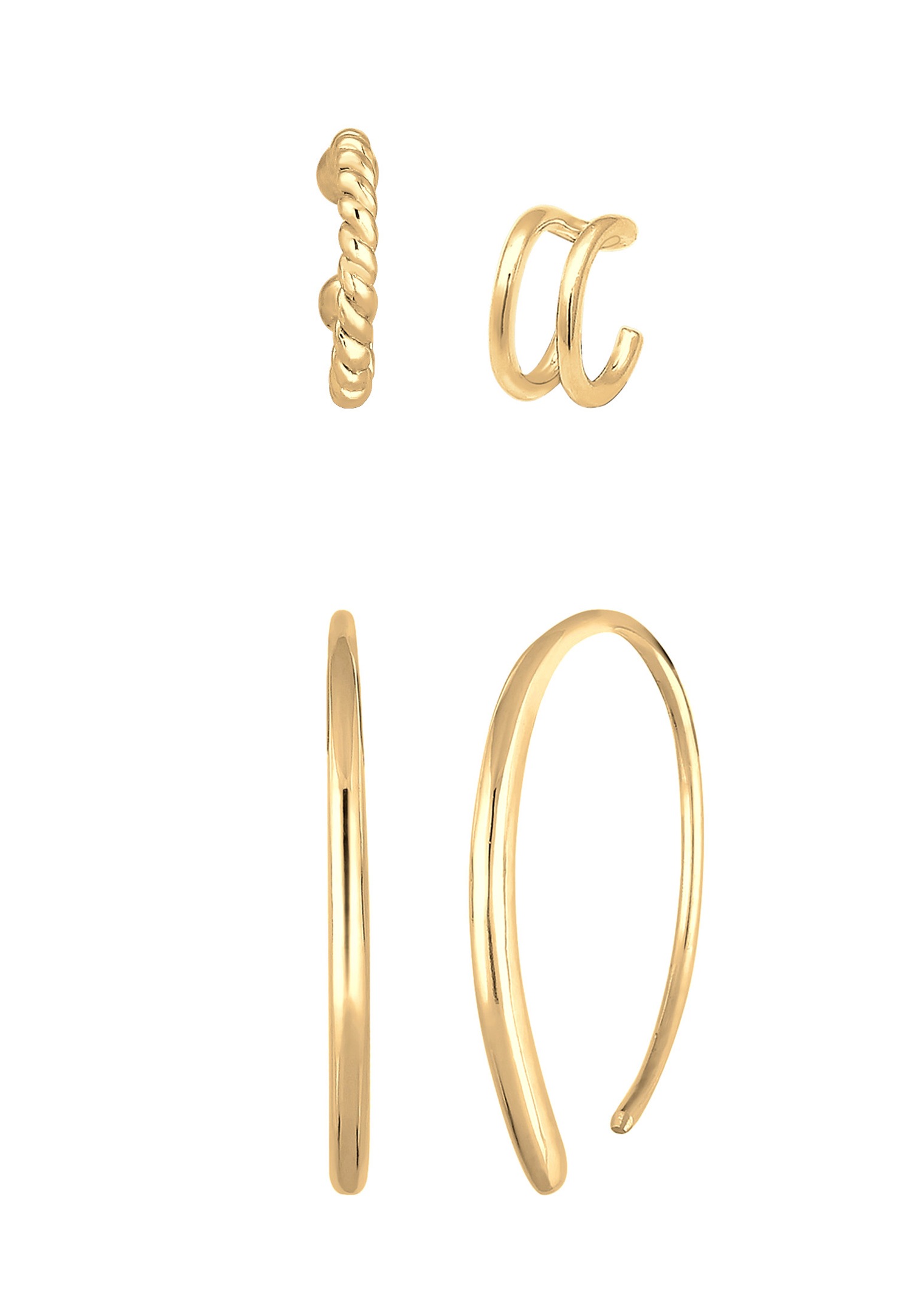 Kolczyki damskie Elli Hoop Pull-Through Set – (925/1000) Srebro